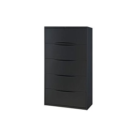 Global Equipment Interion    36" Premium Lateral File Cabinet 5 Drawer Black LF-36-5DBLACK
